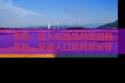 来吧，加入扒哥黑料官网网页版，安卓入口里的欢乐等着你！
