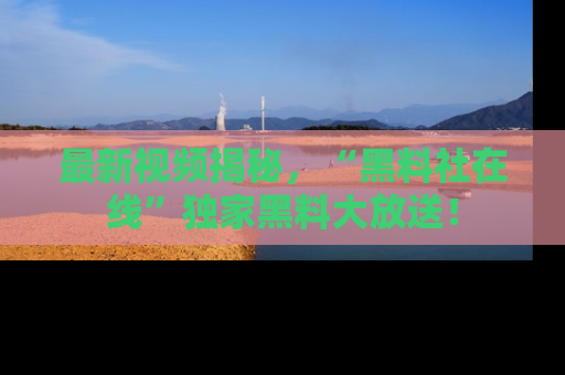 最新视频揭秘,“黑料社在线”独家黑料大放送!